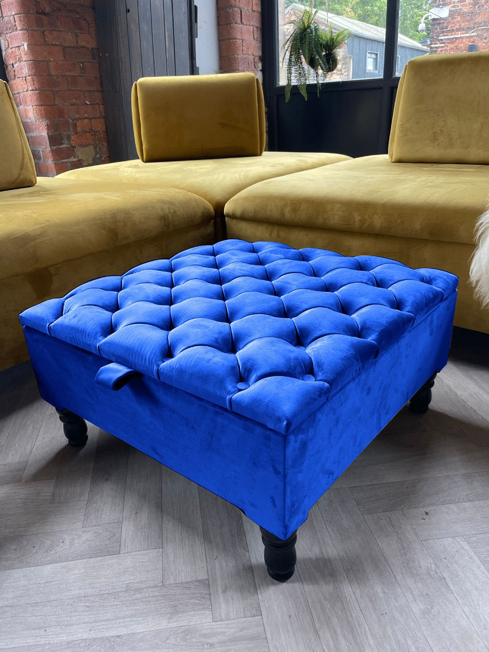 PREMIUM Velvet Square Ottoman Storage bench | coffee Table