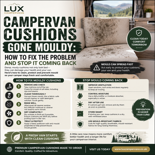 Campervan Cushions Gone Mouldy? How To Fix It | LuxCampervans