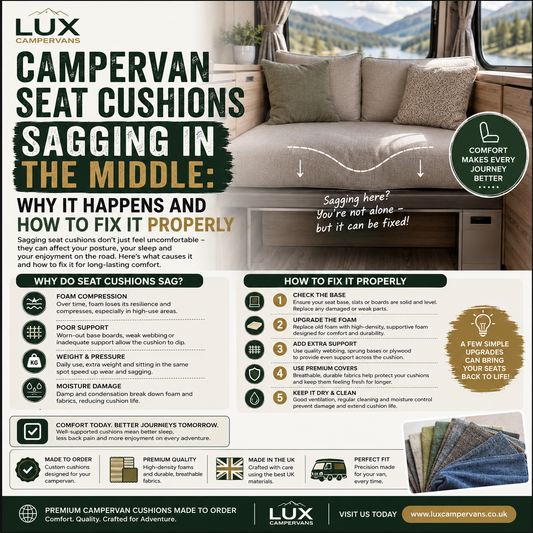 CAMPERVAN SEAT CUSHIONS SAGGING IN THE MIDDLE: WHY IT HAPPENS AND HOW TO FIX IT PROPERLY