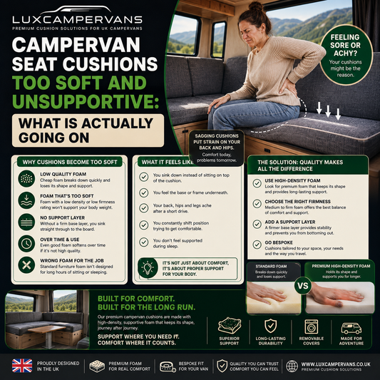 CAMPERVAN SEAT CUSHIONS TOO SOFT AND UNSUPPORTIVE WHAT IS ACTUALLY GOING ON