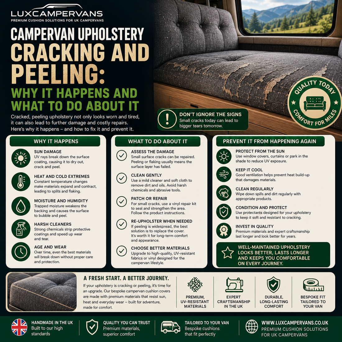CAMPERVAN UPHOLSTERY CRACKING AND PEELING: WHY IT HAPPENS AND WHAT TO DO ABOUT IT