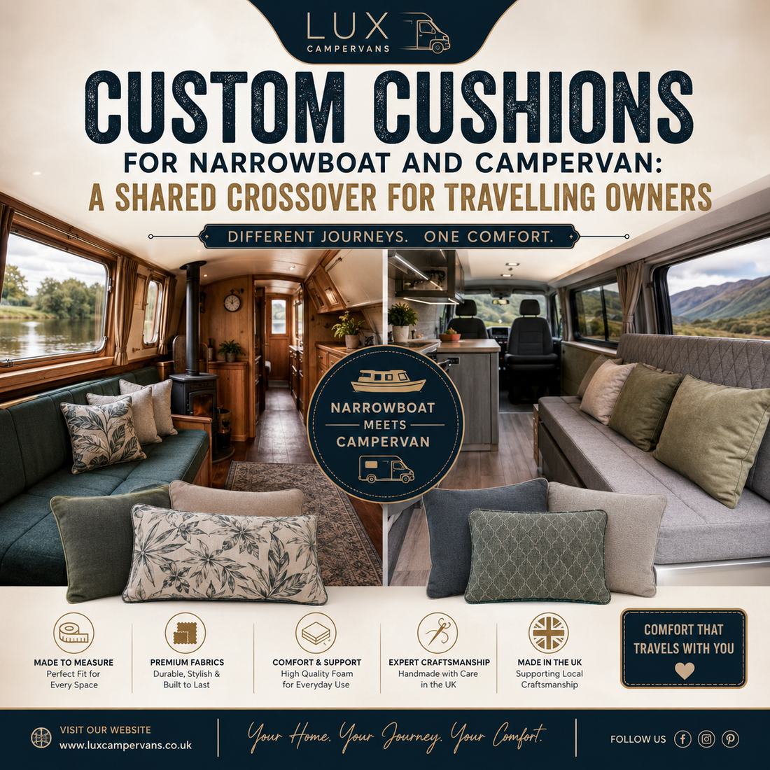CUSTOM CUSHIONS FOR NARROWBOAT AND CAMPERVAN: A SHARED CROSSOVER FOR TRAVELLING OWNERS