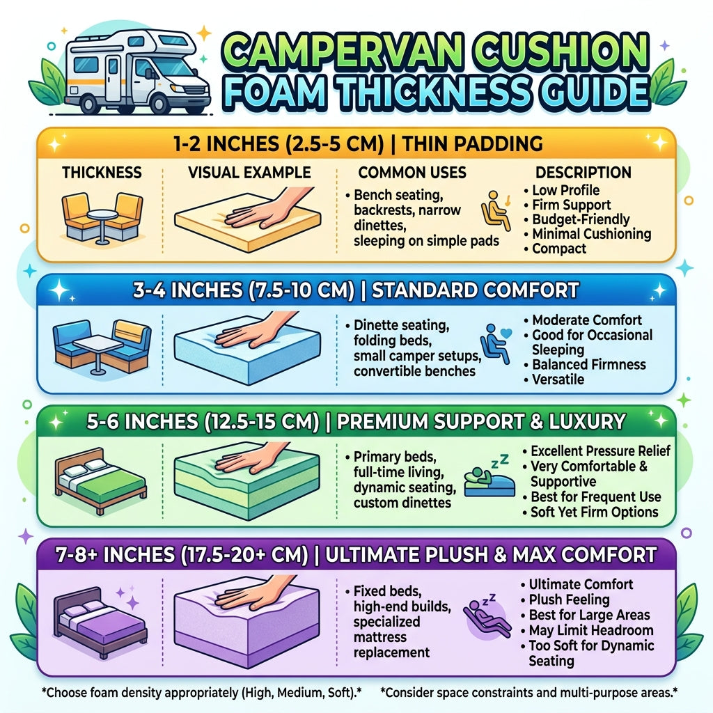 Campervan Cushion Foam Thickness Guide: How Deep Should Your Foam Be?