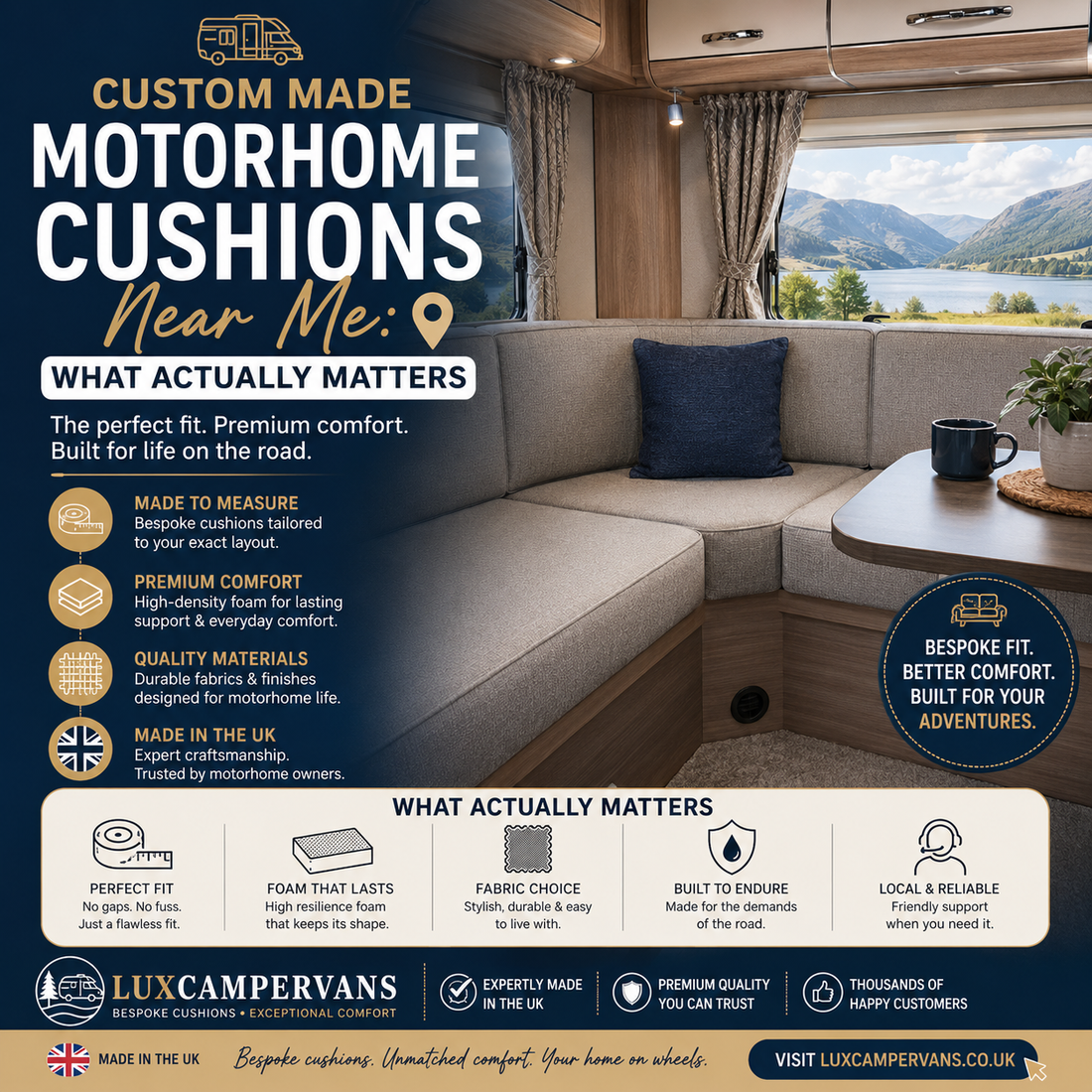 Custom Made Motorhome Cushions Near Me: What Actually Matters