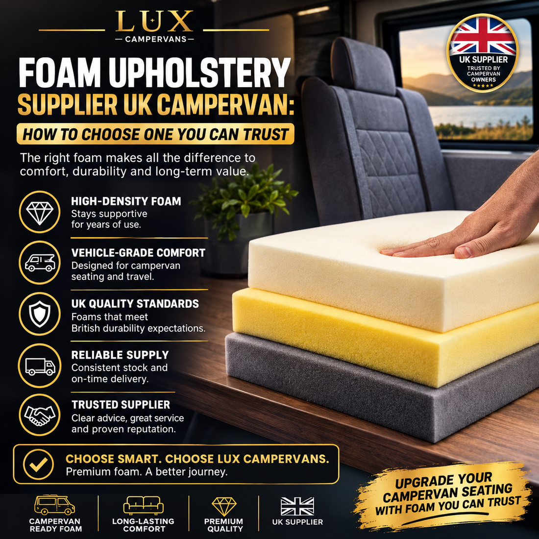 FOAM UPHOLSTERY SUPPLIER UK CAMPERVAN: HOW TO CHOOSE ONE YOU CAN TRUST