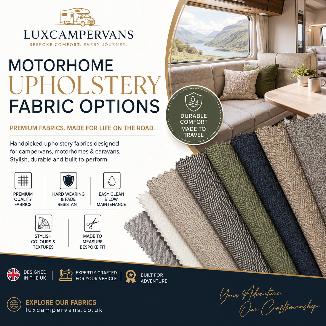 Motorhome upholstery fabric options uk