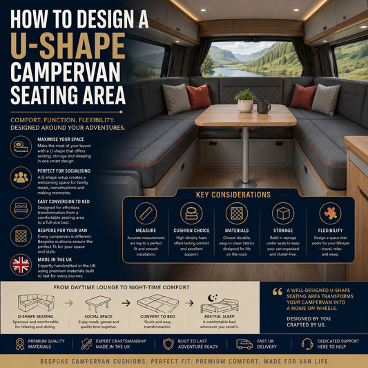 HOW TO DESIGN A U-SHAPE CAMPERVAN SEATING AREA