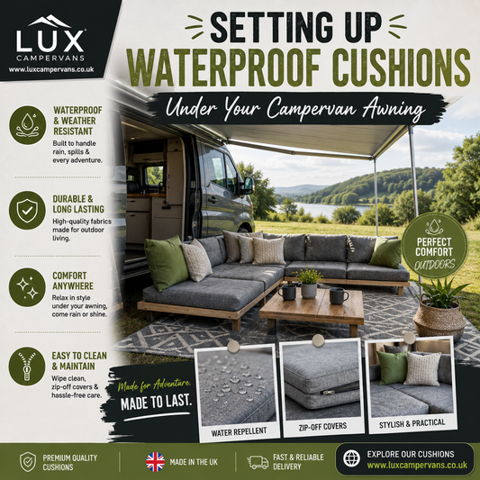 Setting Up Waterproof Cushions Under Your Campervan Awning
