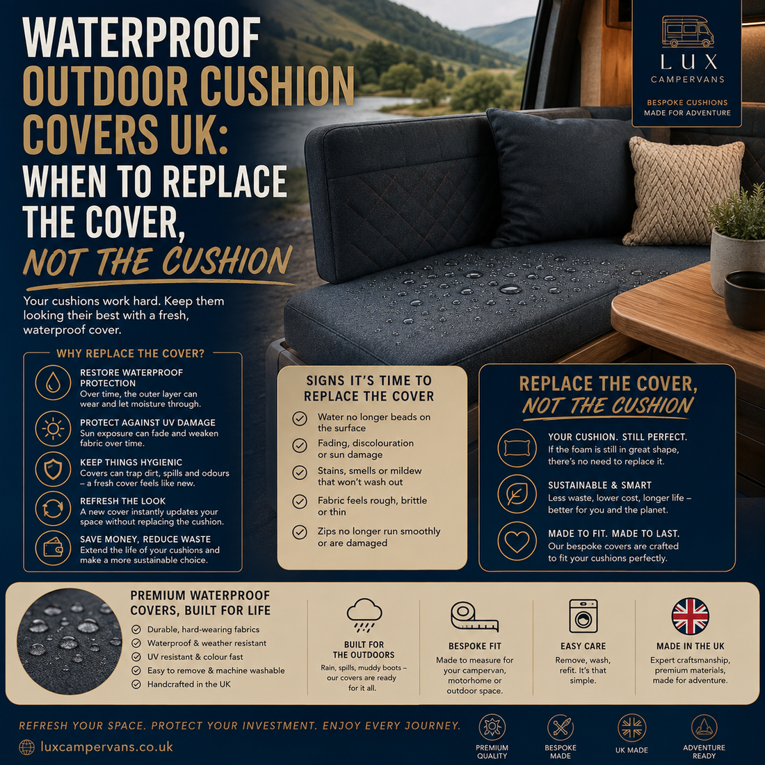 WATERPROOF OUTDOOR CUSHION COVERS UK: WHEN TO REPLACE THE COVER, NOT THE CUSHION