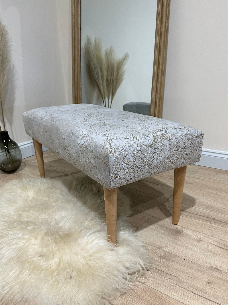 Premium floral patterned champagne Footrest