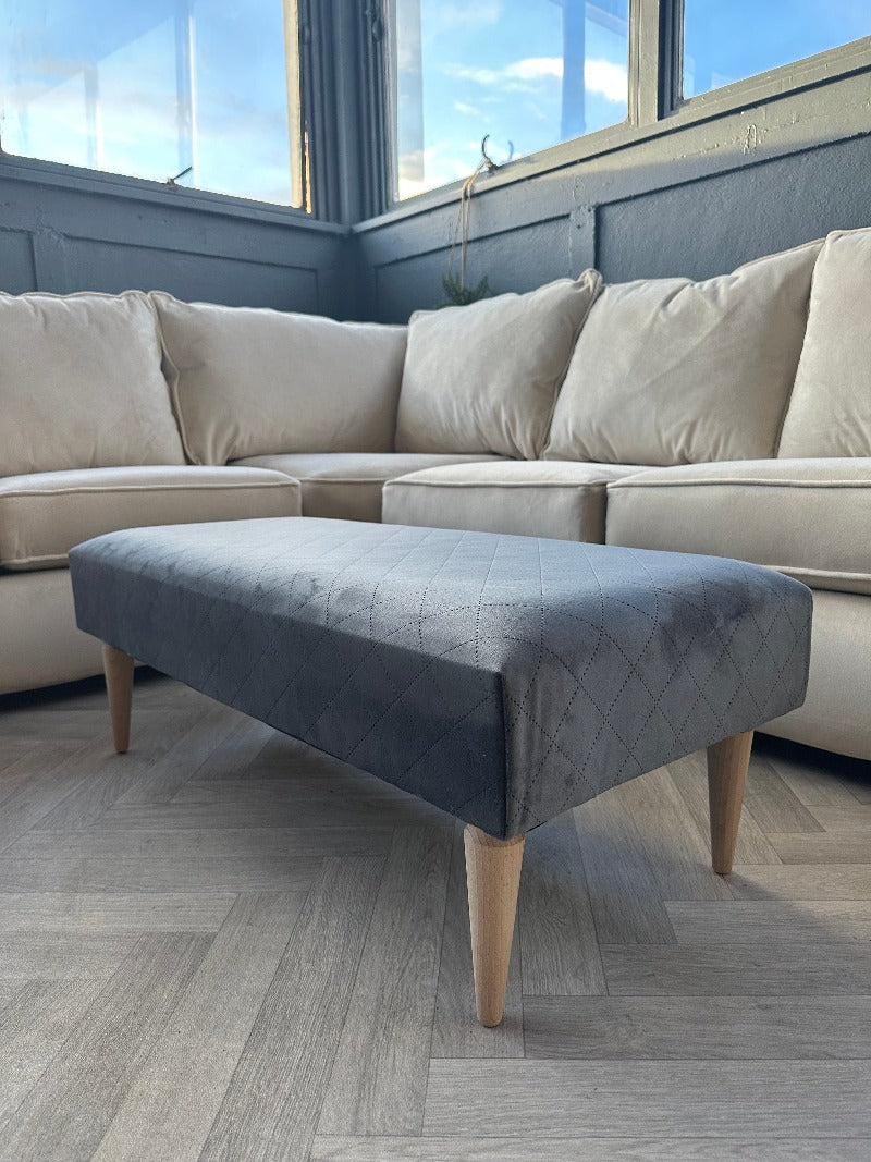 PREMIUM stitched lid pattern Ottoman footstool