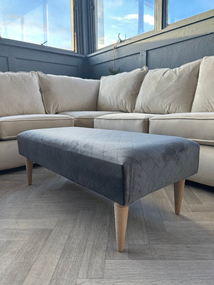 PREMIUM stitched lid pattern Ottoman footstool