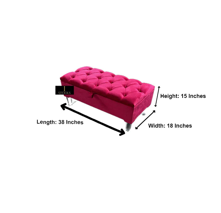 PREMIUM Red/Pink Ottoman Storage Bench | Red/Pink Ottoman Footrest coffee table