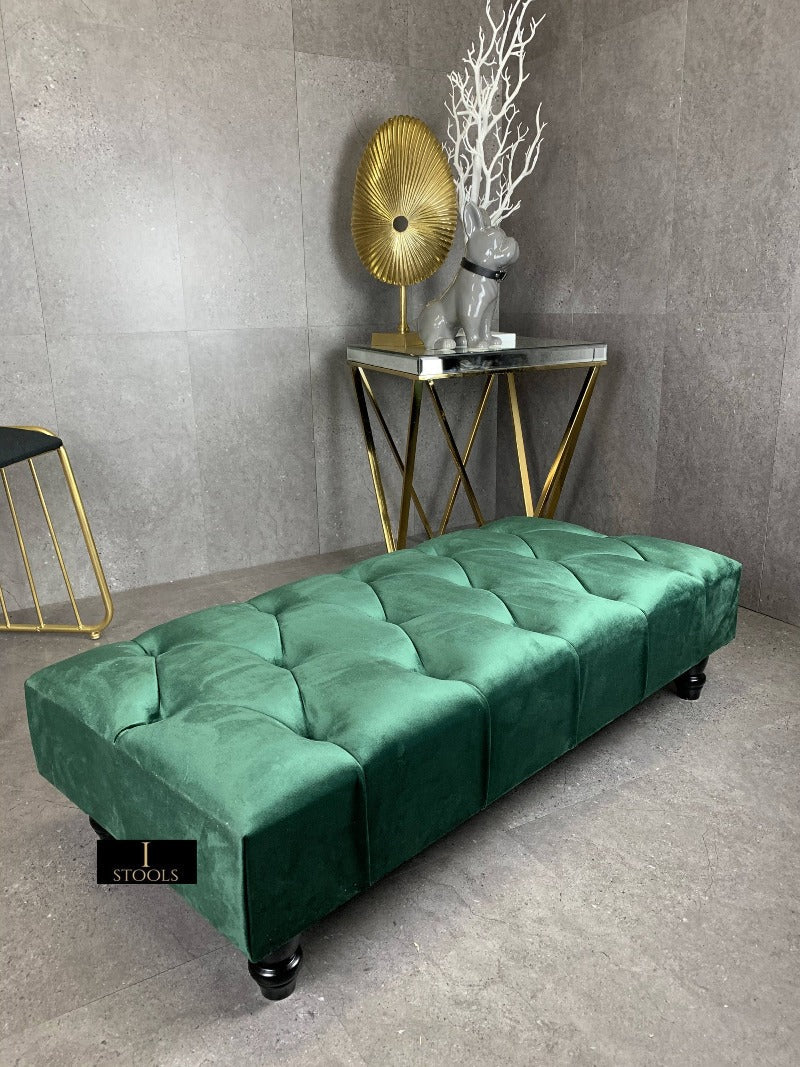 Green Chesterfield Footstool 