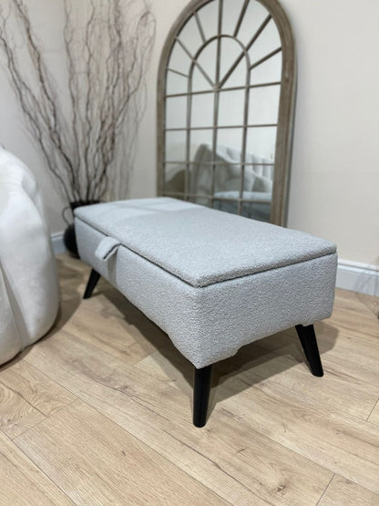 PREMIUM pale grey storage Bench seat coffee tableOttoman storage   