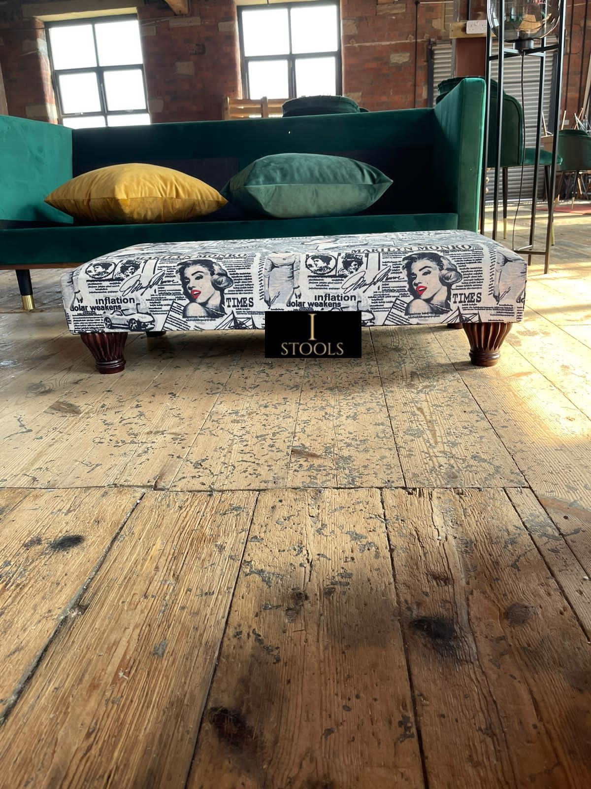 Marilyn Monroe printed fabric  Footstool Bench