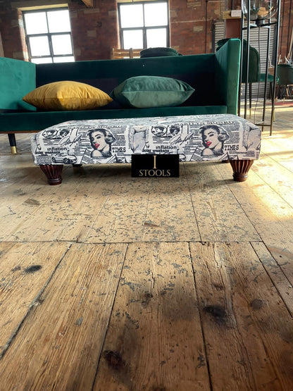 Marilyn Monroe printed fabric  Footstool Bench