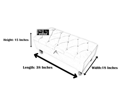 Black Ottoman Coffee Table Storage Bench | Black Bedroom Ottoman & Pouffe