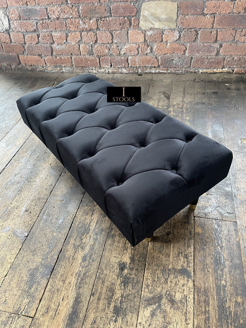 Black Chesterfield Ottoman footstool
