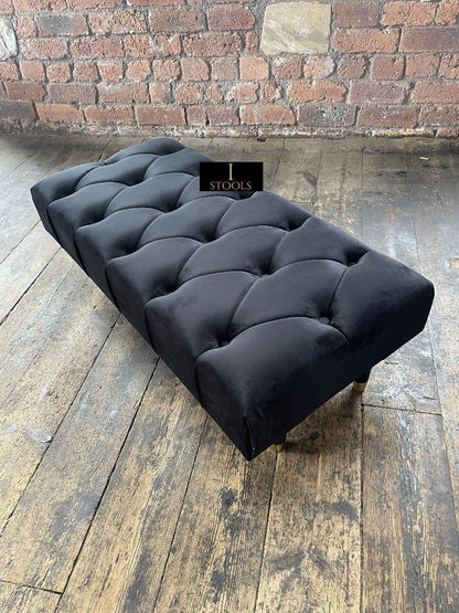 Black Chesterfield Ottoman footstool