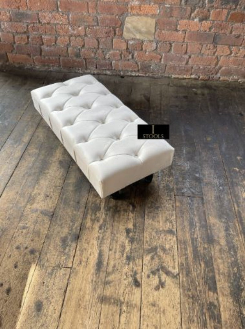 Creamy White Chesterfield Ottoman footstool