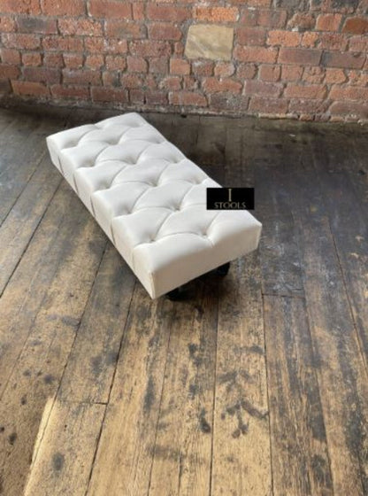 Creamy White Chesterfield Ottoman footstool
