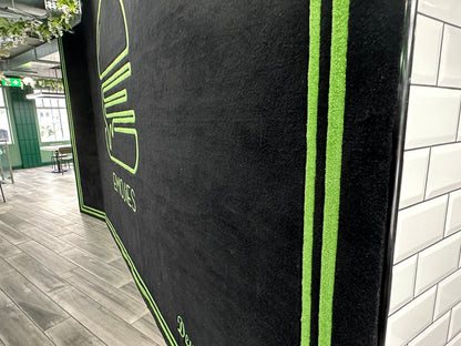 Handmade wall rug bespoke branded