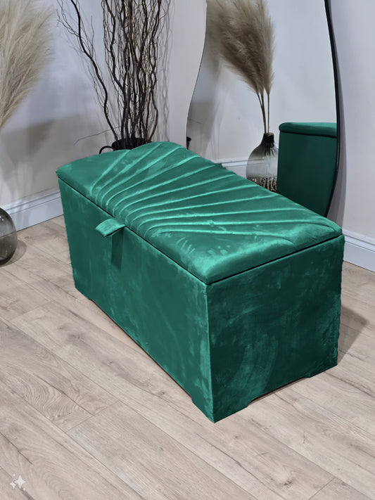 Green sunshine Ottoman deep bedroom storage box bench seat