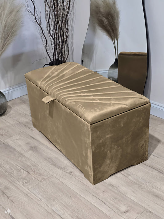 Brown sunshine Ottoman deep bedroom storage box bench seat