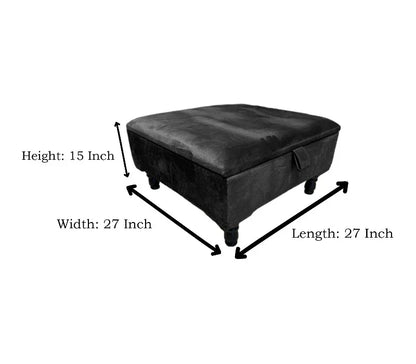 Square Plain Lid Coffee Table Ottoman Storage | Large Velvet Footrest UK