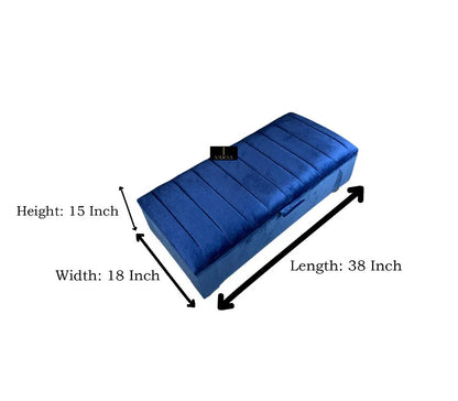 Blue Coffee Table Storage | Blue Panel Ottoman Bench Footstool