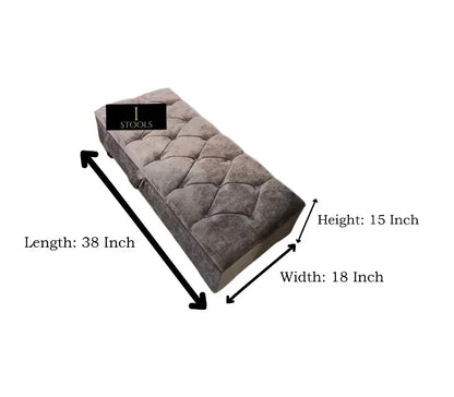 Brown Fabric Coffee Table Ottoman Storage | Large Chesterfield Footstool Bench