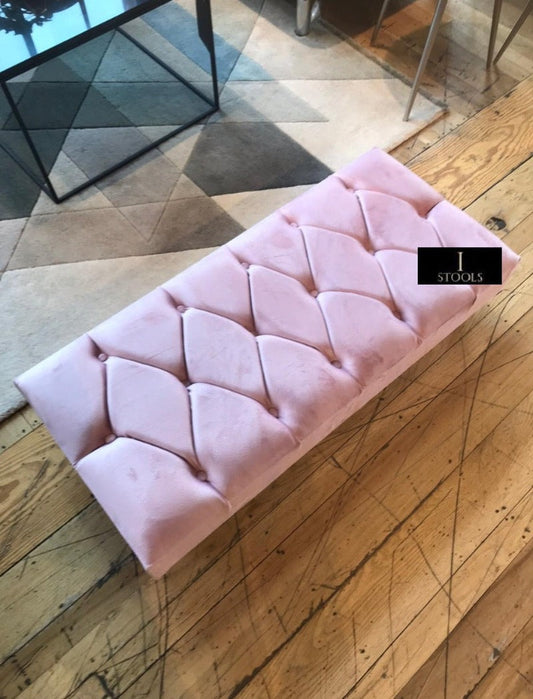 Pink Chesterfield Ottoman footstool
