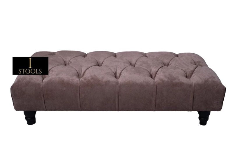 Chocolate Brown Chesterfield Footstool 