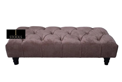 Chocolate Brown Chesterfield Footstool 