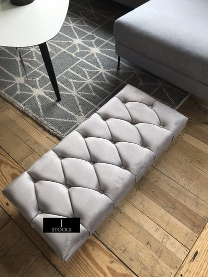 Light Grey Chesterfield Ottoman footstool