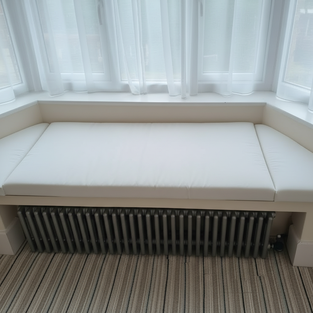 3-piece bespoke window seat mattress set in White
