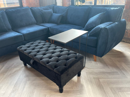 Black steel side table coffee table