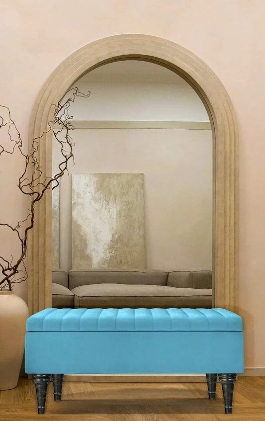 Aqua Lusso Deep Panel Ottoman storage   