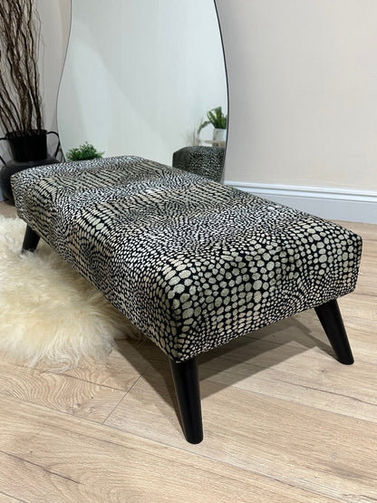 Premium leopard pattern fabric Ottoman seat 
