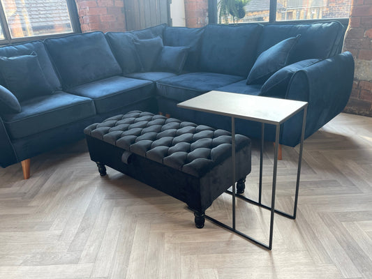 Black steel side table coffee table