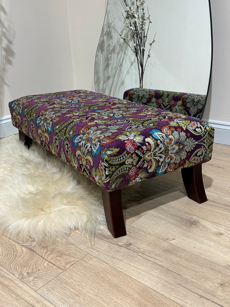 PREMIUM PURPLE FLORAL Ottoman footstool