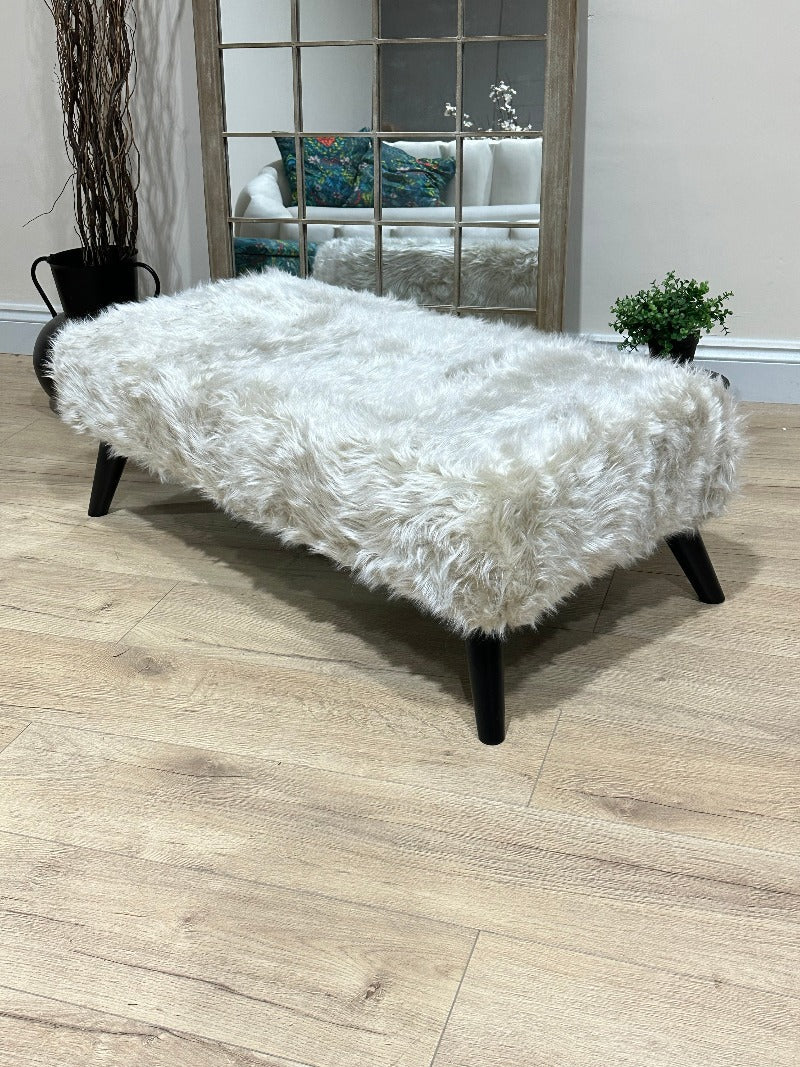 Tobi fluffy fabric Footstool 