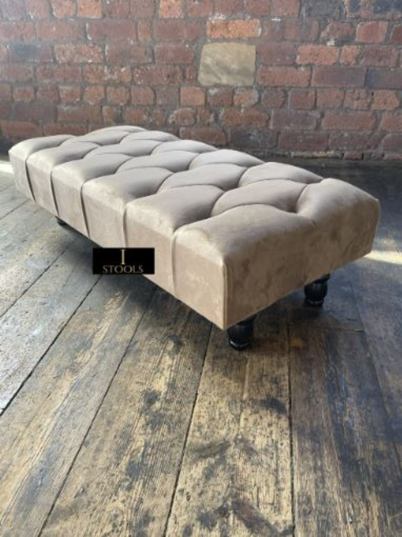 Champagne Chesterfield Ottoman seat 