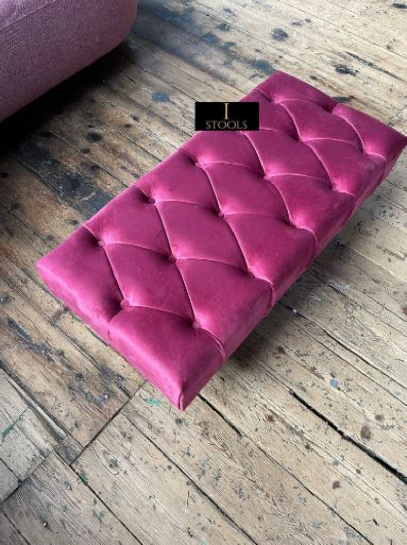 Maroon Chesterfield Footstool 
