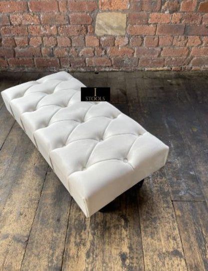 Creamy White Chesterfield Footstool 
