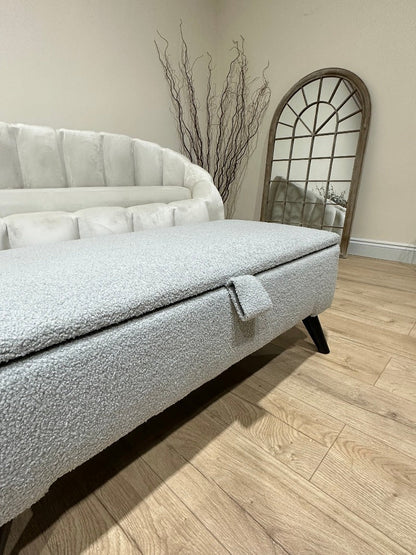 PREMIUM pale grey storage Bench seat coffee tableOttoman seat 