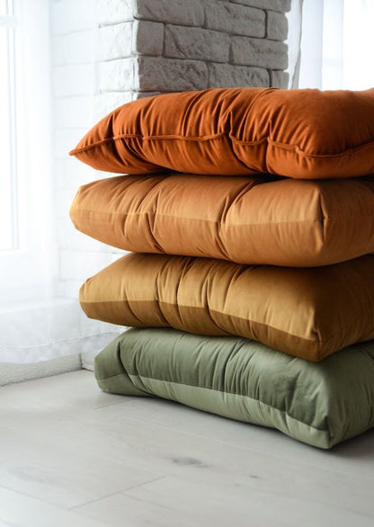 Small Velvet multicolour floor cushion set in multiple colors