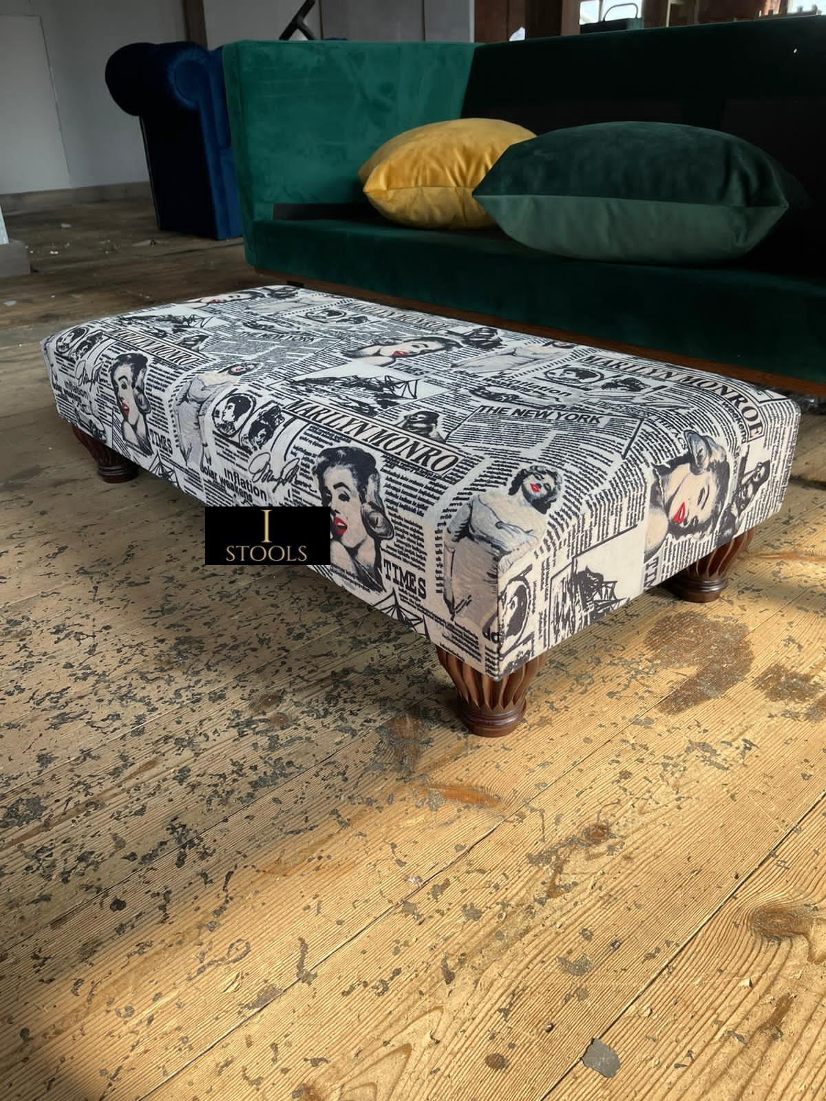 Marilyn Monroe printed fabric  Footstool Bench