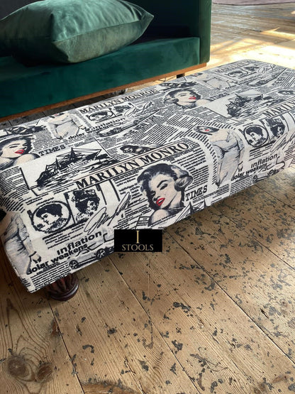 Marilyn Monroe printed fabric  Footstool Bench
